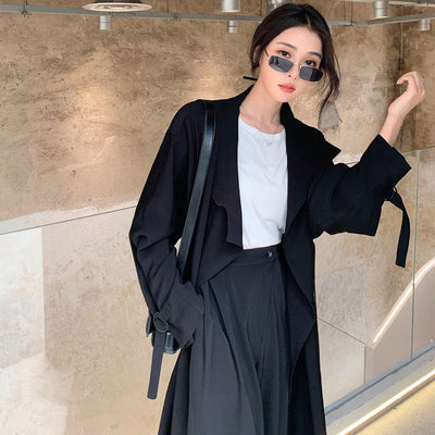 Windbreaker Coat Women&#39;s Fashion Autumn and Winter Mid Length Over Knee Student Korean Loose 2021 Women&#39;s New Coat
